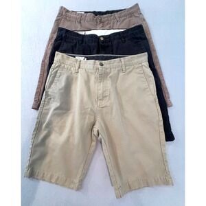 Lot of 3 Volcom Men's Shorts Size 31 Corpo Class Chino Style Khaki Brown Black